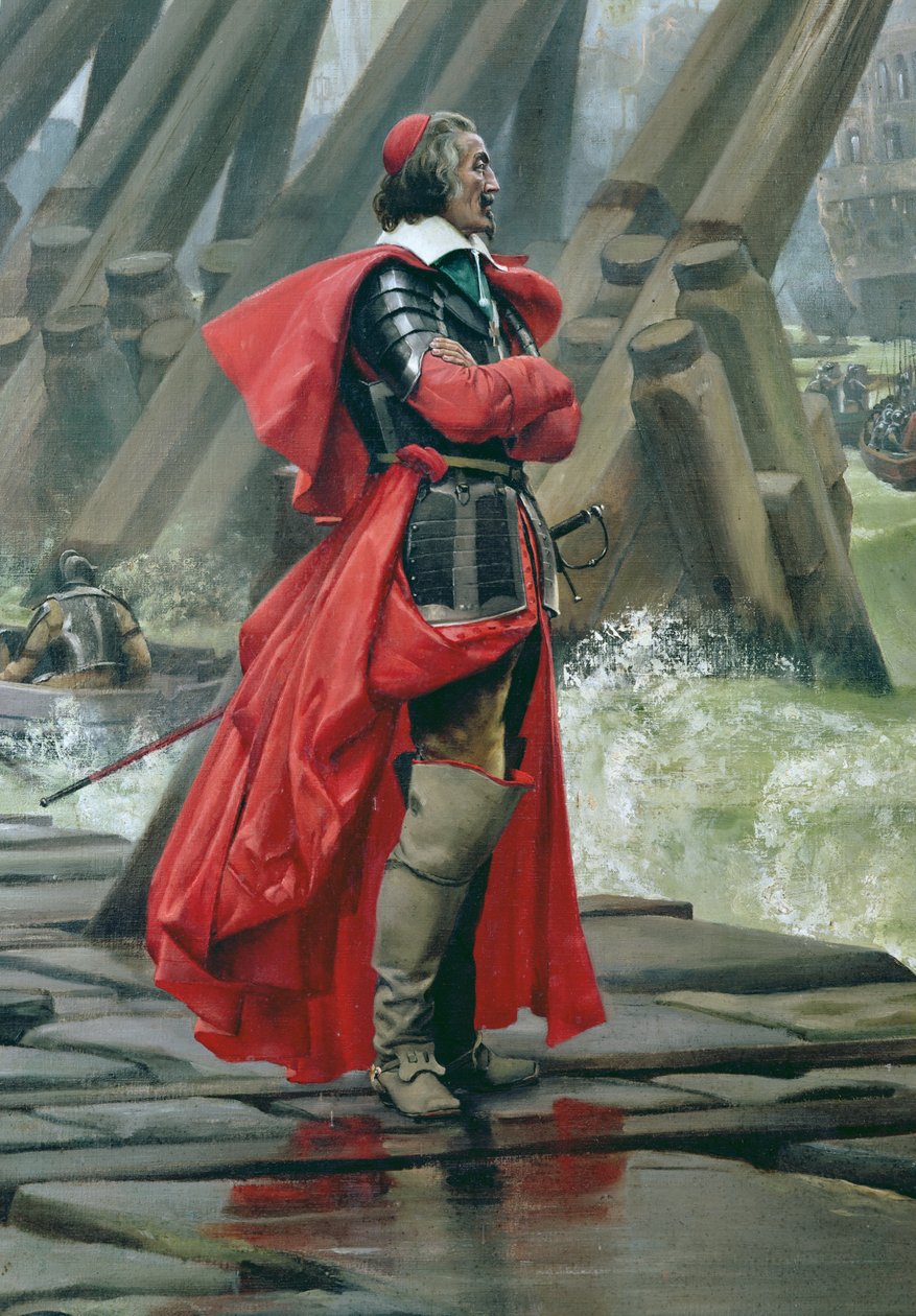 Cardenal Richelieu en el malecón de La Rochelle, 1881 (detalle) de Henri Paul Motte