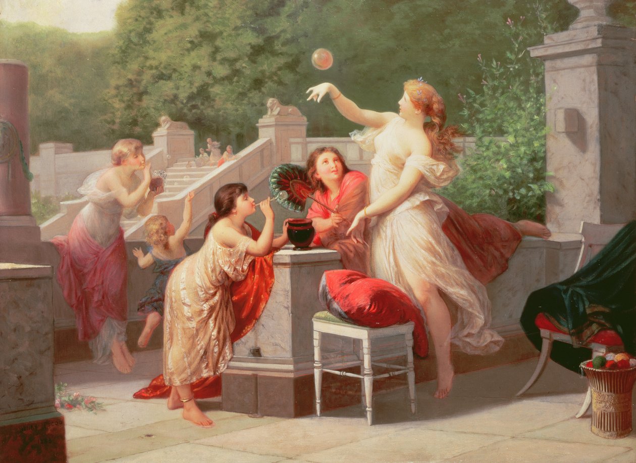Soplando burbujas, 1883 de Henri Pierre Picou