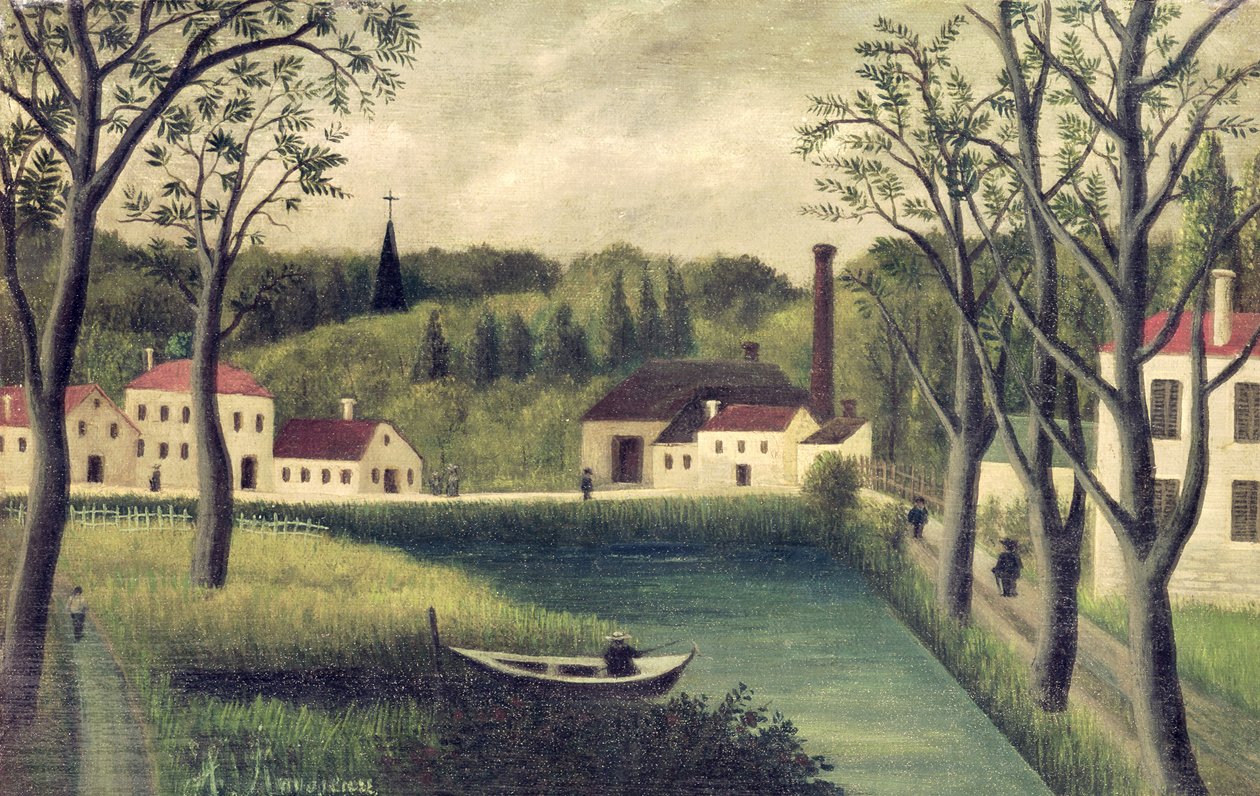 Paisaje con un Pescador, después de 1886 de Henri Rousseau