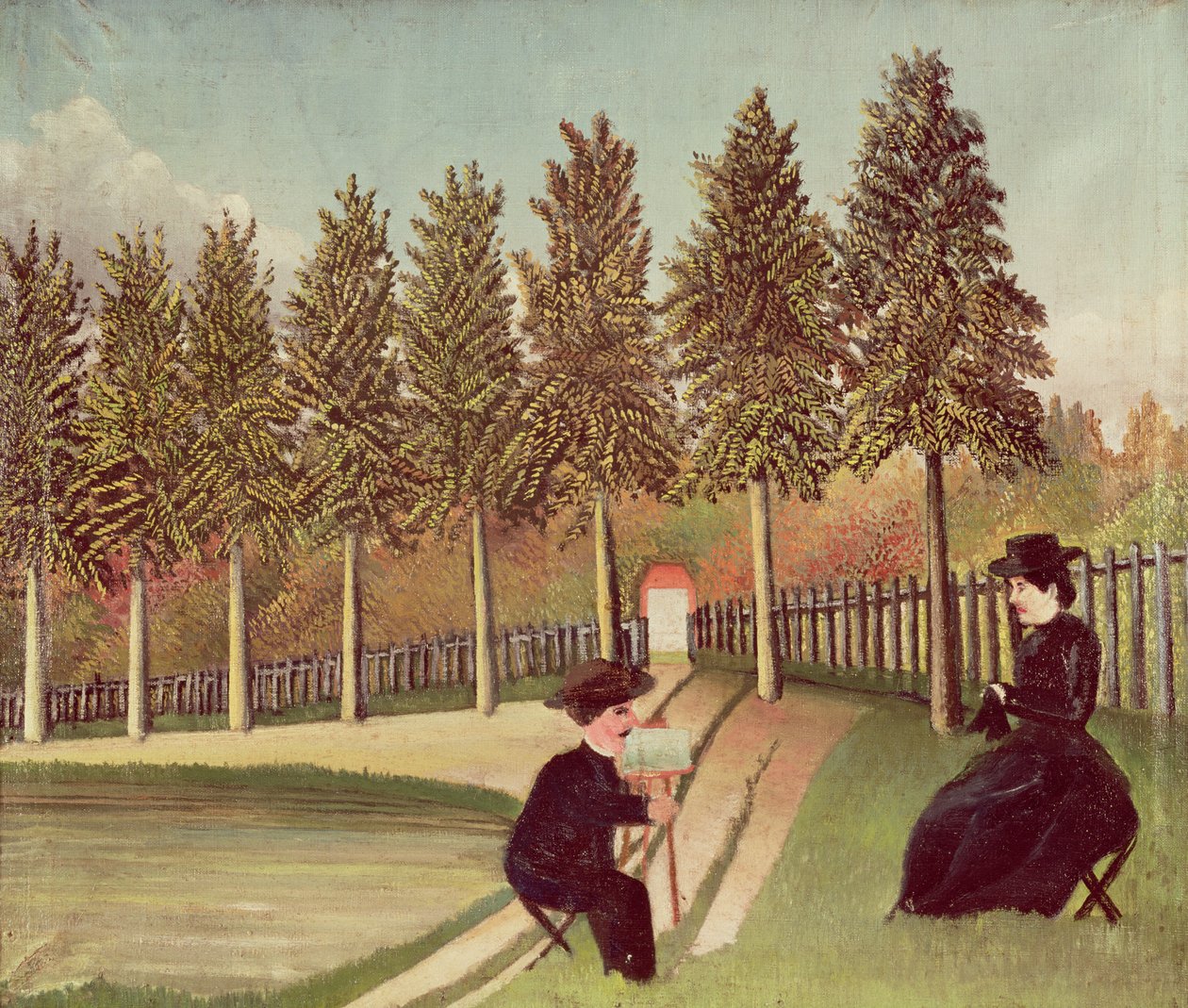 El artista pintando a su esposa, 1900-05 de Henri Rousseau