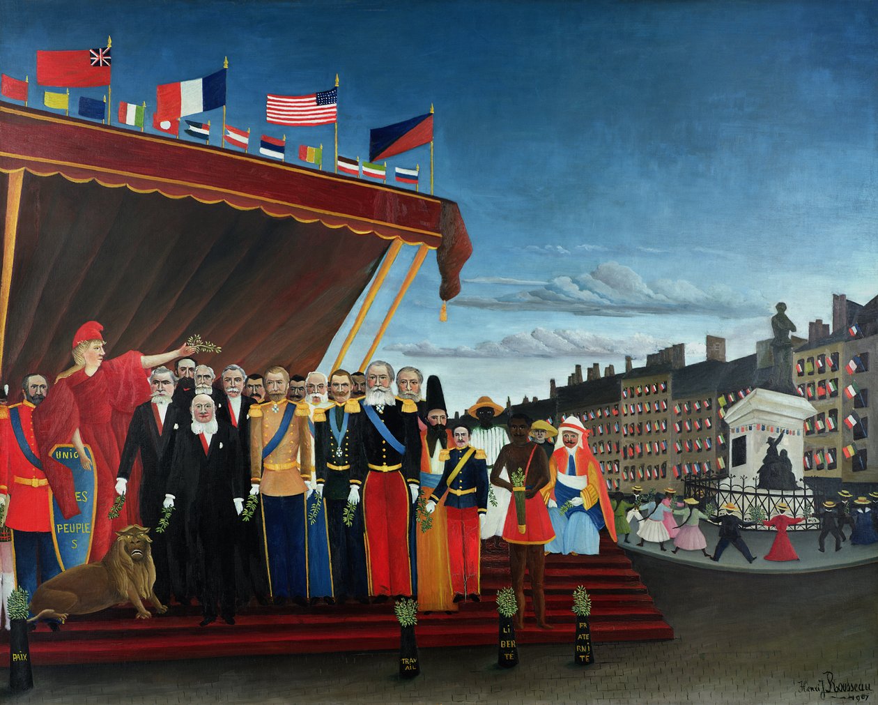 Los Representantes de Potencias Extranjeras Vienen a Saludar a la República como Signo de Paz, 1907 de Henri Rousseau