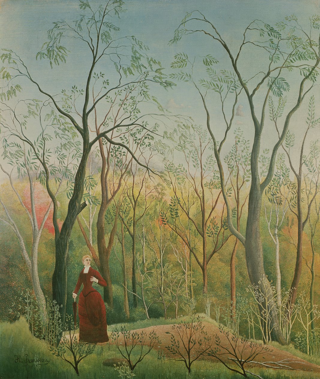 El paseo en el bosque, 1886-90 de Henri Rousseau