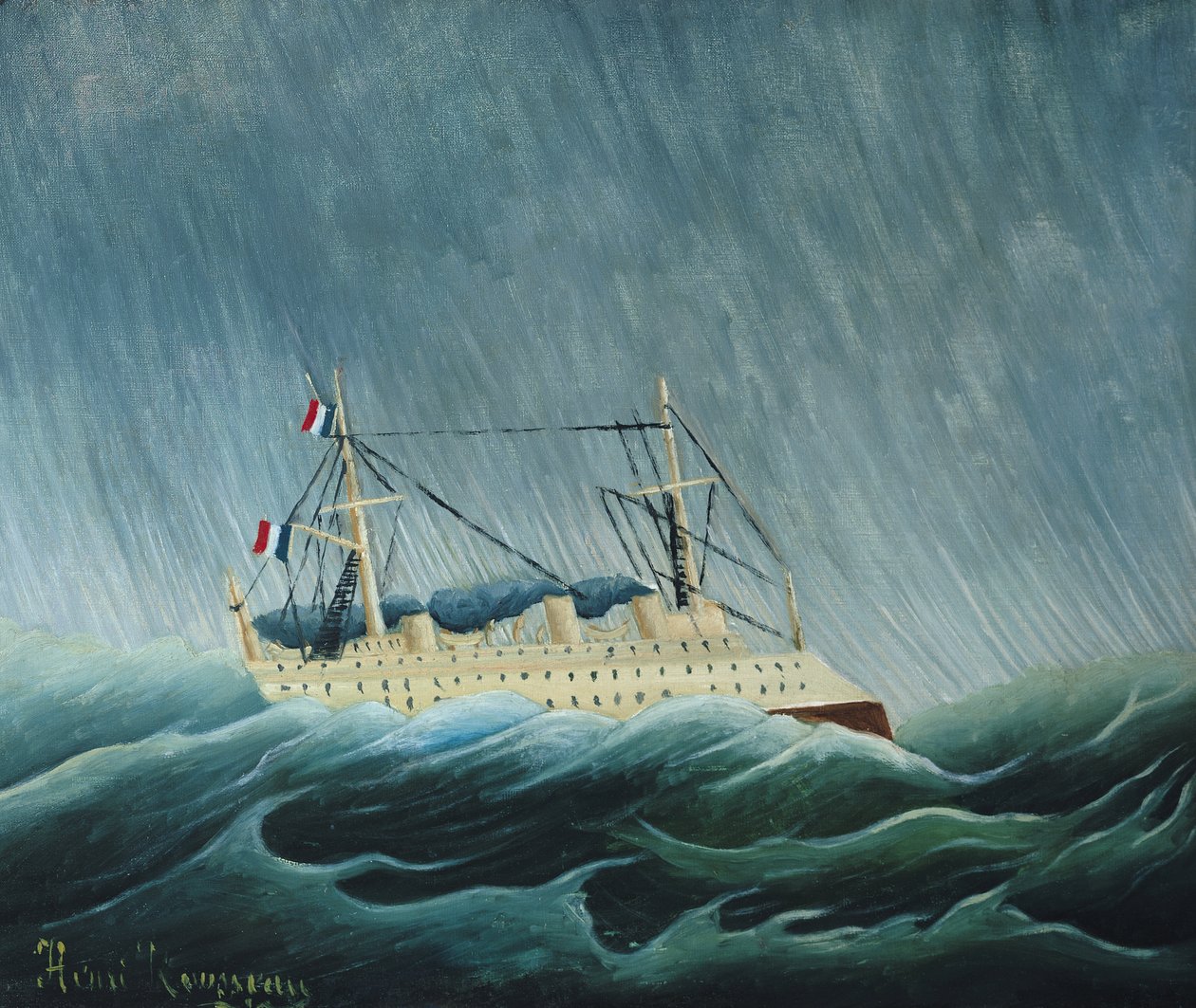 El barco sacudido por la tormenta de Henri Rousseau