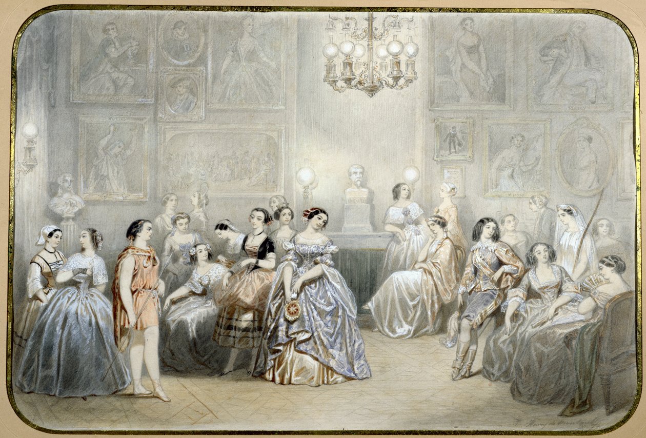 La actriz Mlle Rachel en el foyer de la Comédie Française de Henri de Montaut