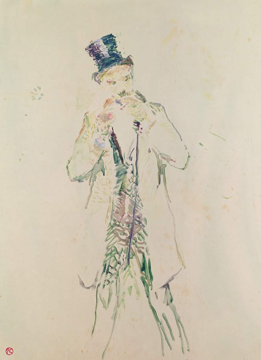 Un Caballero de Pie Encendiendo su Cigarro, 1885 de Henri de Toulouse Lautrec