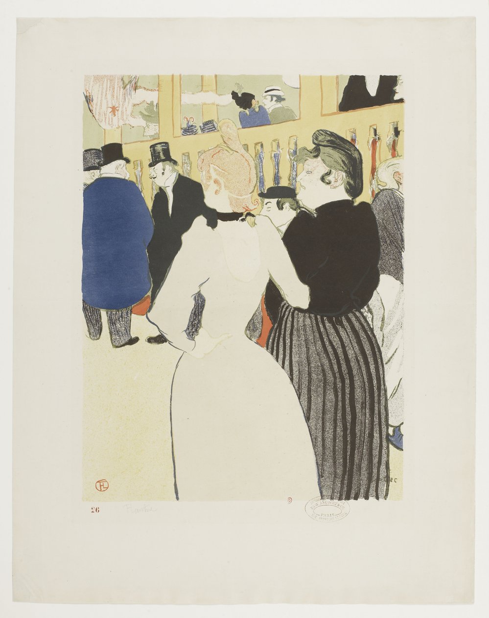 En el Moulin Rouge, la Goulue y su hermana de Henri de Toulouse Lautrec