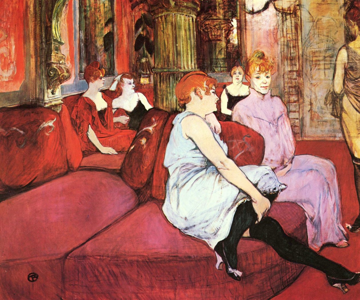 El salón en la Rue des Moulins de Henri de Toulouse Lautrec