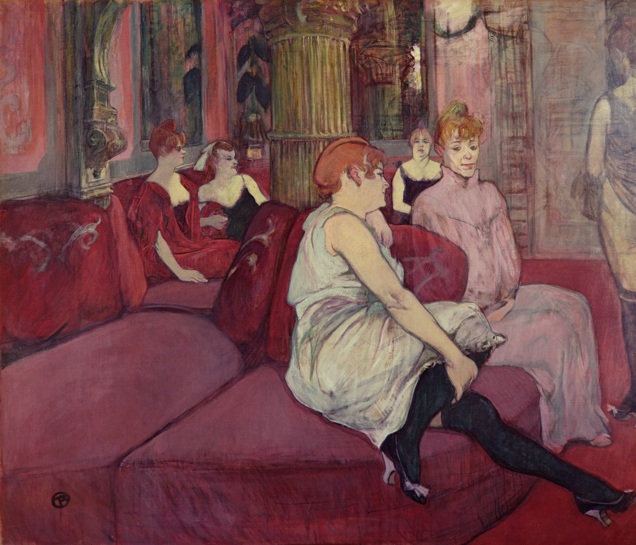 En el Salón de la Rue des Moulins, 1894 de Henri de Toulouse Lautrec