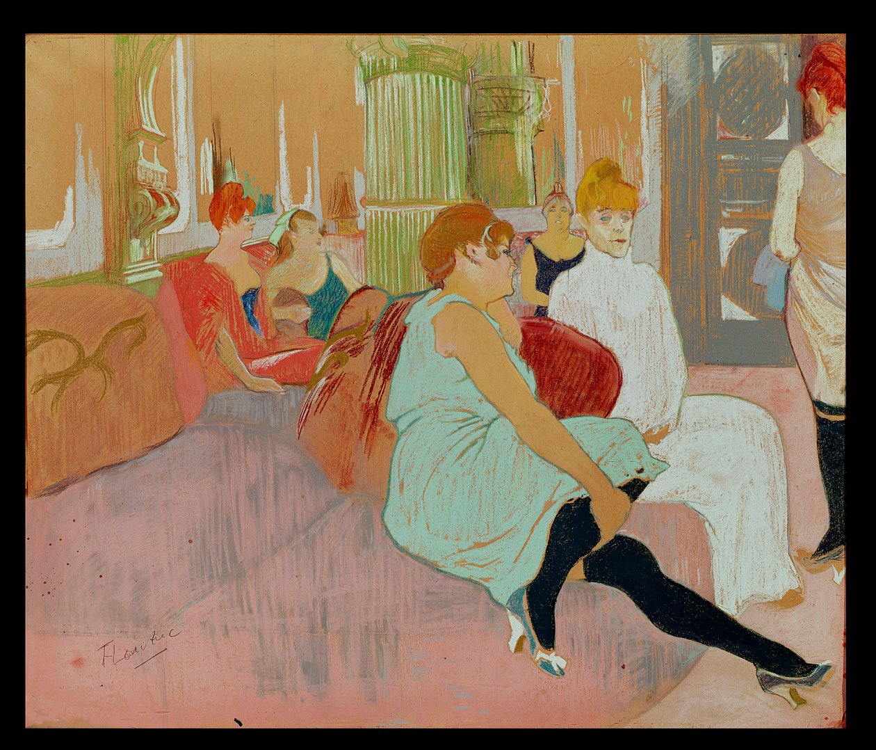 En el salón de la Rue des Moulins, 1894 de Henri de Toulouse Lautrec