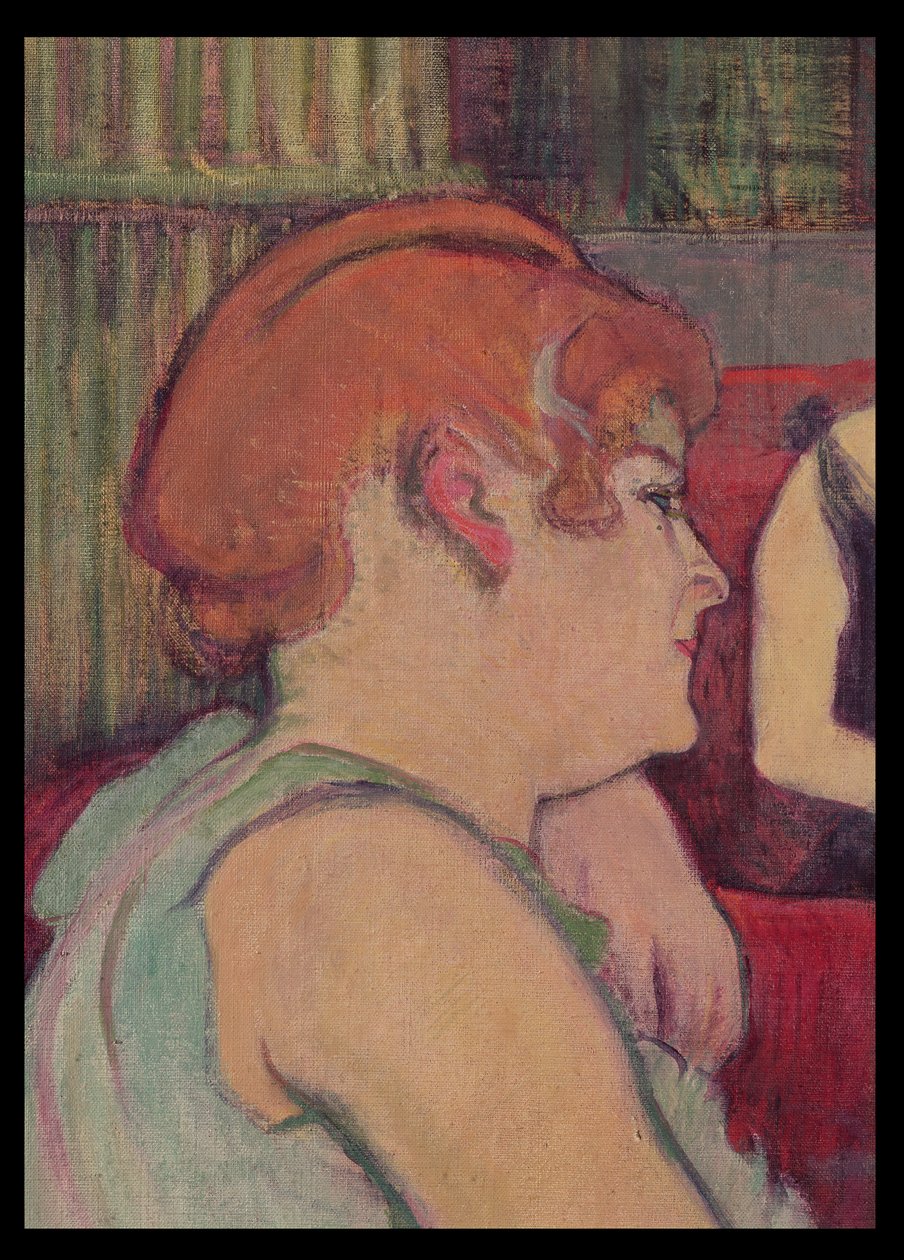 En el salón de la Rue des Moulins, (detalle) de una de las mujeres, 1894 de Henri de Toulouse Lautrec