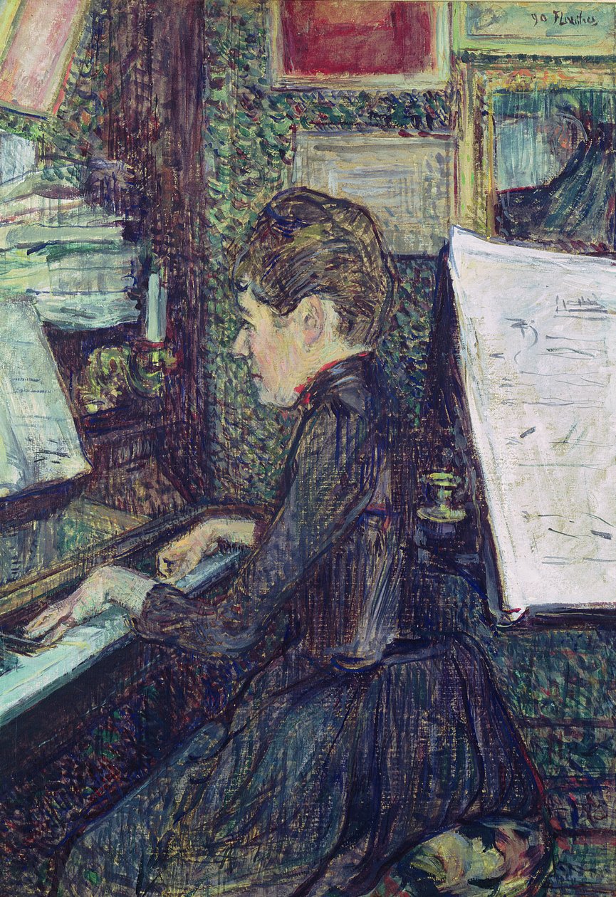 Mademoiselle Dihau (1843-1935) al piano, 1890 de Henri de Toulouse Lautrec