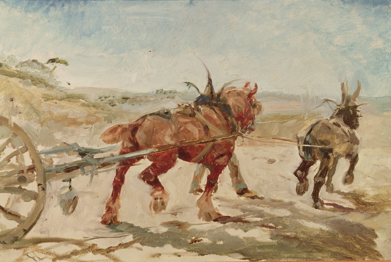 Equipo de caballos en arnés de Henri de Toulouse Lautrec