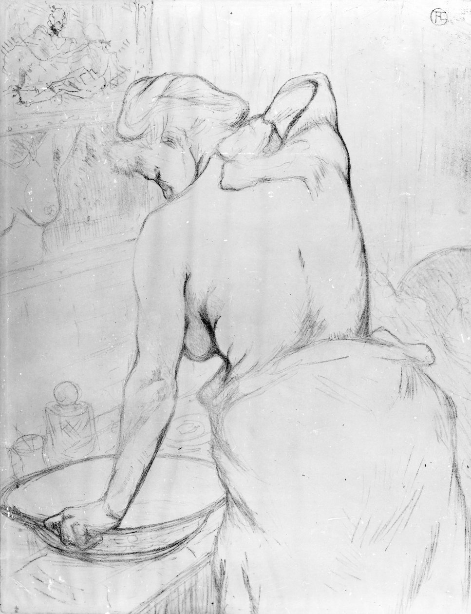 Mujer lavándose en un lavabo, 1896 de Henri de Toulouse Lautrec