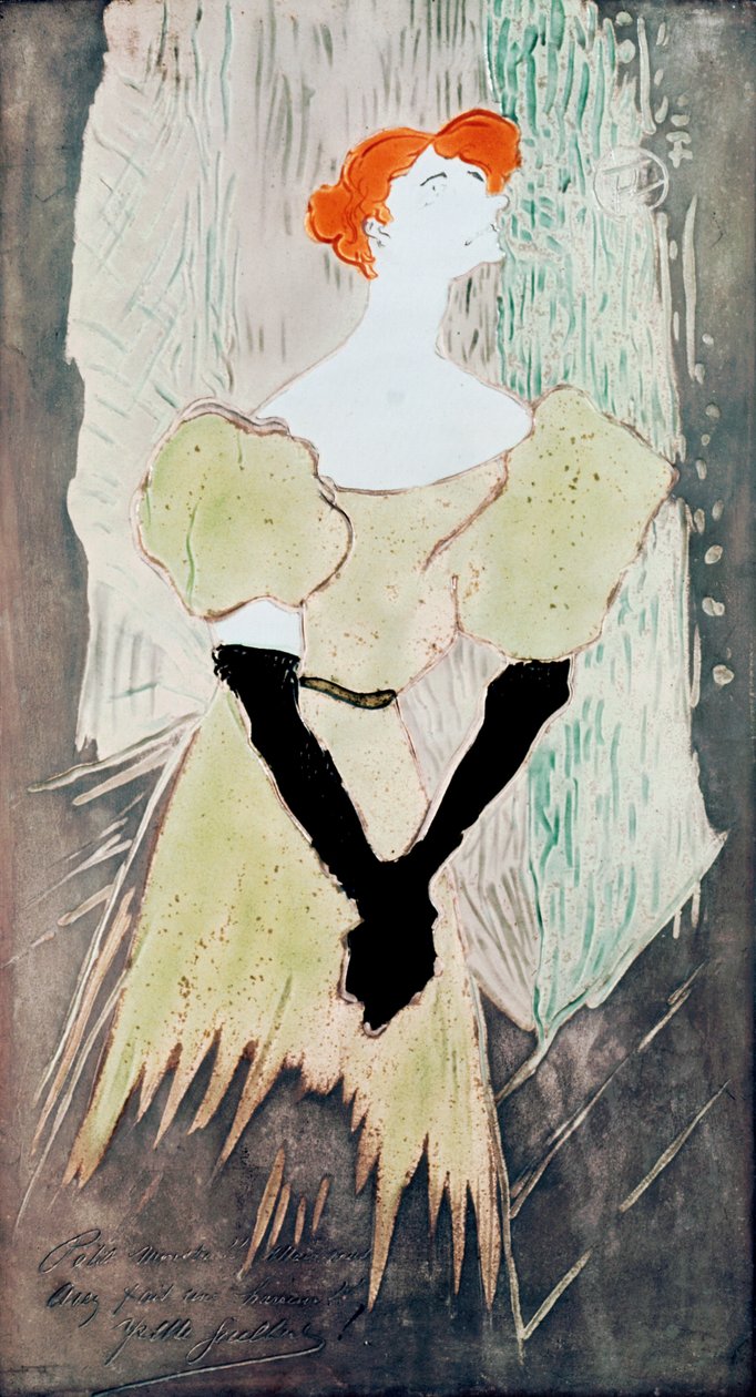 Yvette Guilbert (encargado para hacer una mesa), 1895 de Henri de Toulouse Lautrec