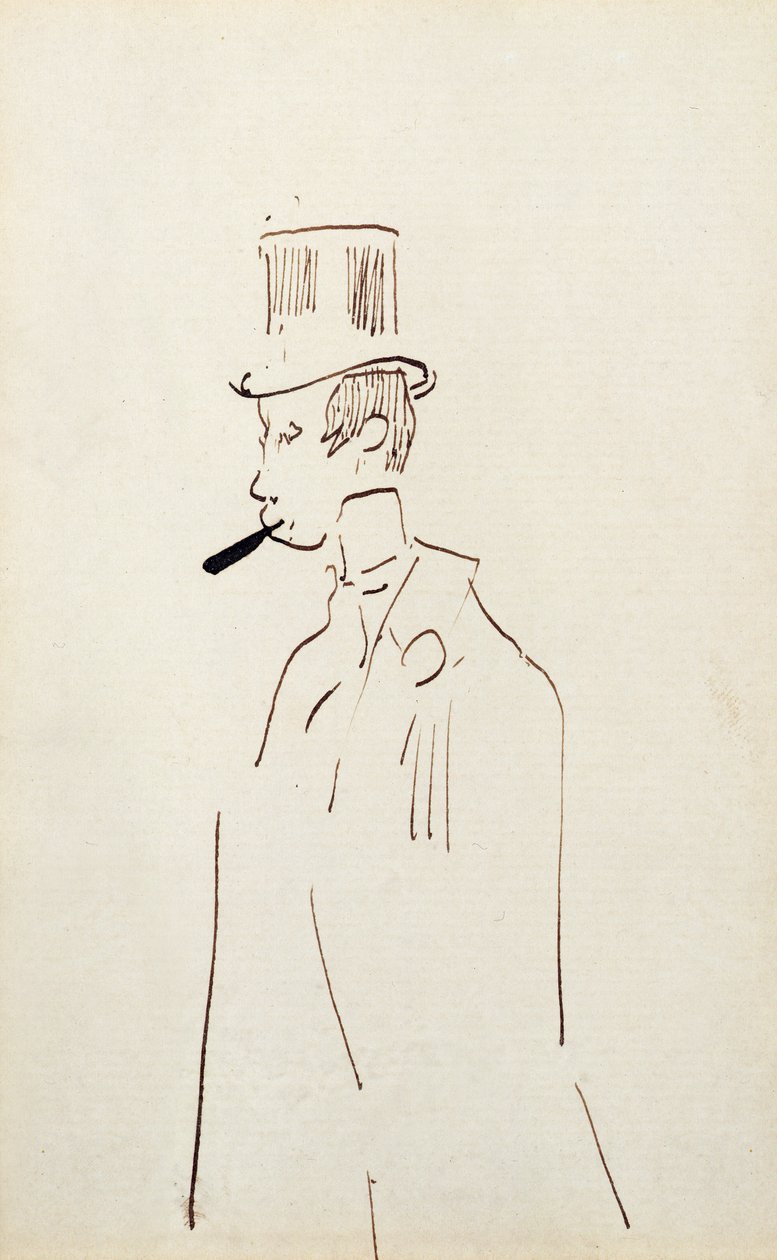 Hombre con sombrero de copa, c.1890 de Henri de Toulouse Lautrec