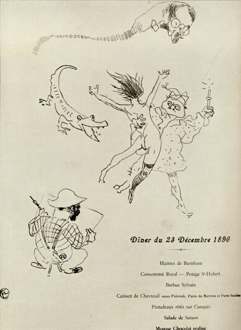 Menú de Le Crocodile, 1896, de 