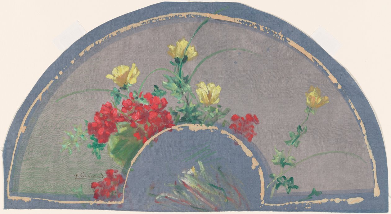 Abanico con Amapolas de Henri-Charles Guérard