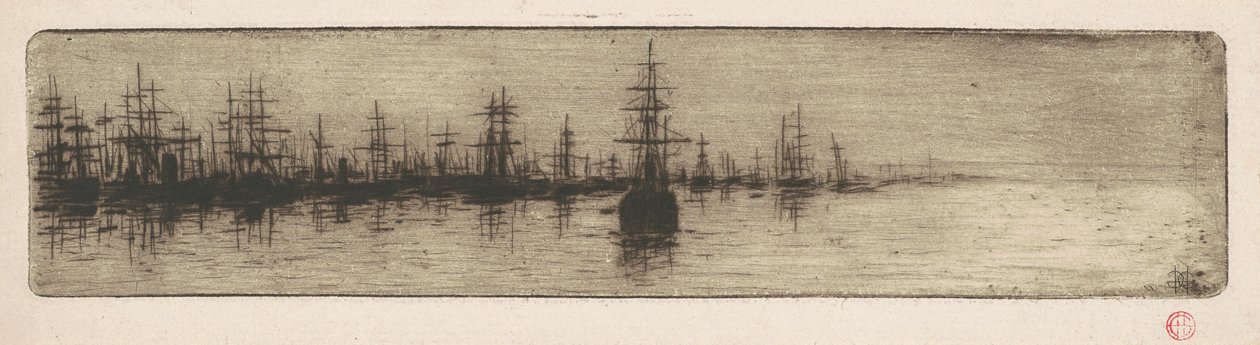 Barcos altos en un puerto de Henri-Charles Guérard