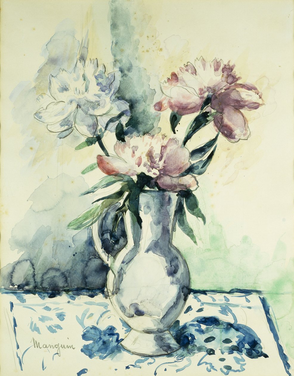 Ramo de Peonías; Bouquet de Pivoines de Henri Charles Manguin