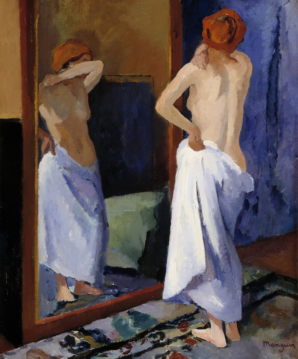 Desnudo en el espejo siglo XX (óleo sobre lienzo) de Henri Charles Manguin