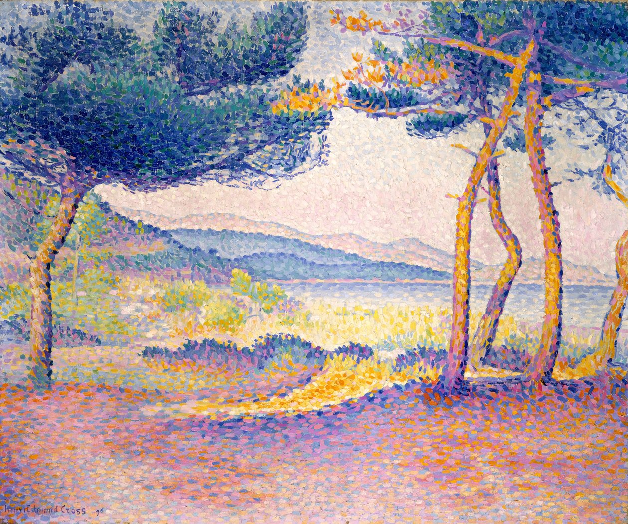Pinos a lo largo de la orilla de Henri Edmond Cross
