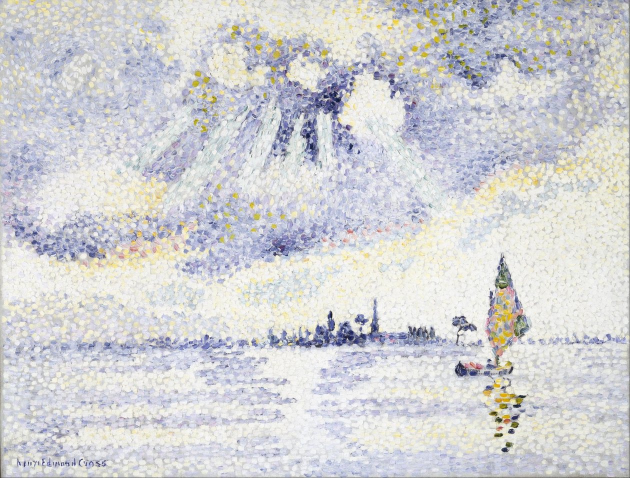 Puesta de sol en la laguna de Venecia de Henri-Edmond Cross