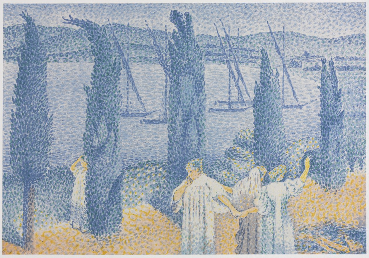 El Paseo (Paisaje con Cipreses) de Henri-Edmond Cross