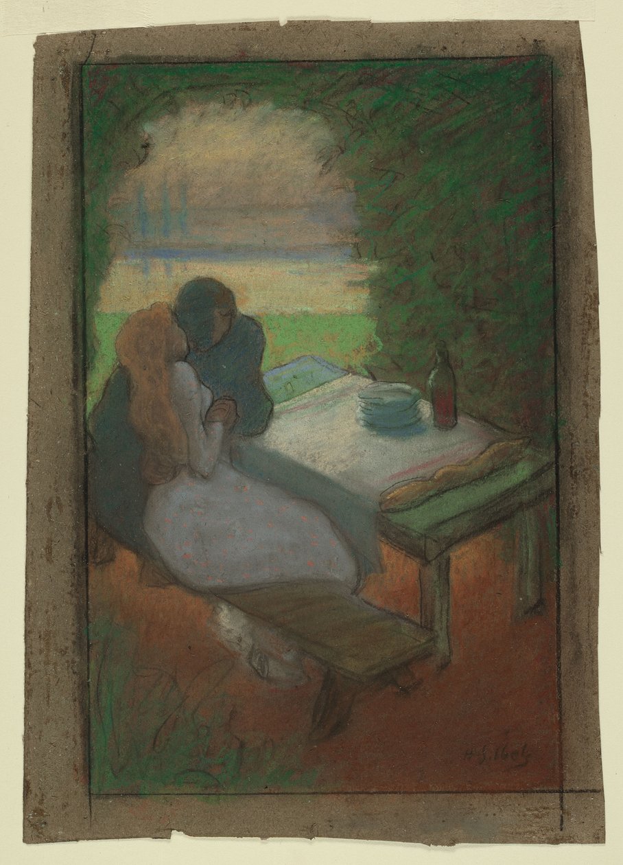 Amantes en un cenador de Henri-Gabriel Ibels