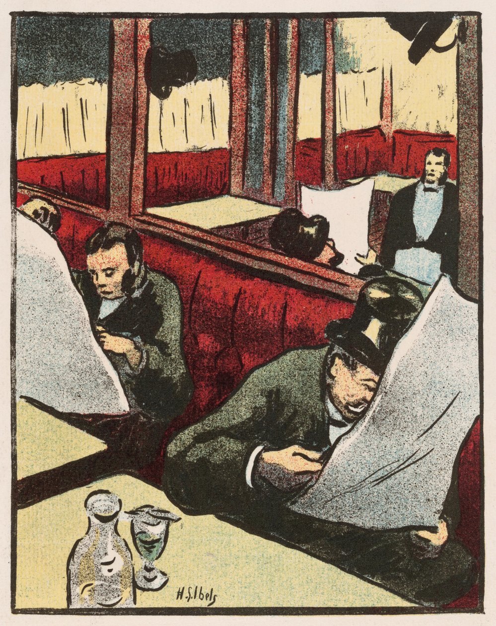 Programa de teatro para La bella durmiente, Bodas de plata y Ahasvère de Henri-Gabriel Ibels