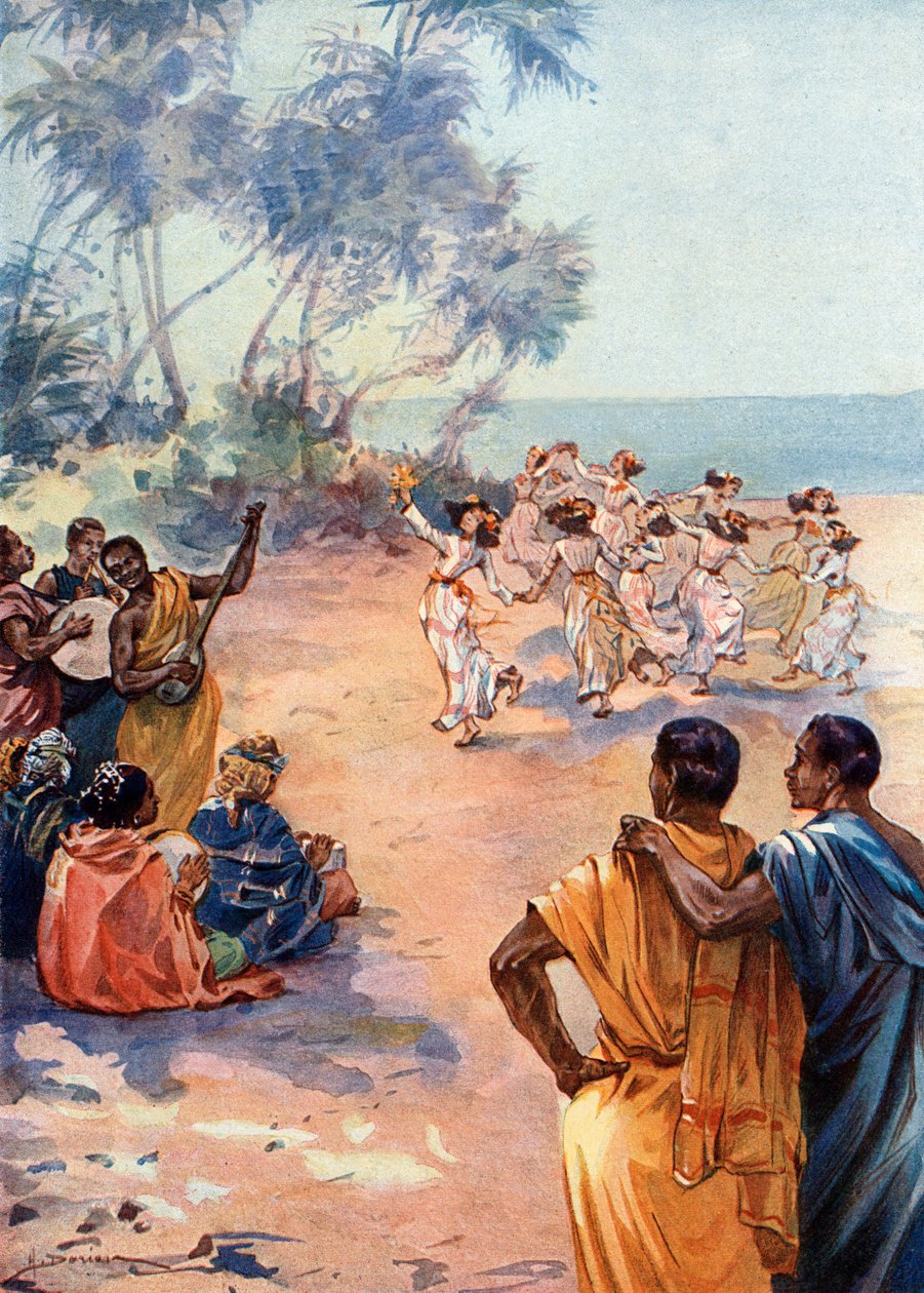 Vista de Tahití bajo el régimen de Pomare IV (1813-1877) (Vista de Tahití en tiempos de Pomare IV de Henri Gaston Darien