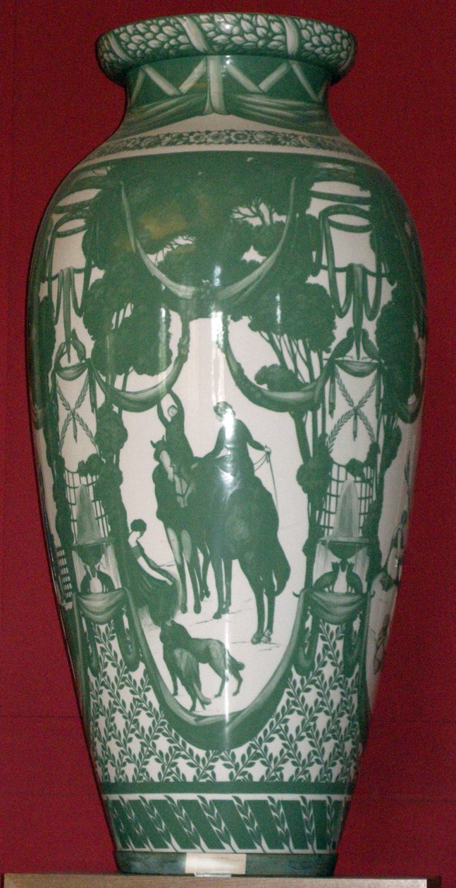 Placeres del río y el bosque, jarrón de Beauvais, después de Gustave-Louis Jeaulmes (1873-1959) 1930 (porcelana) de Henri Joseph Lasserre