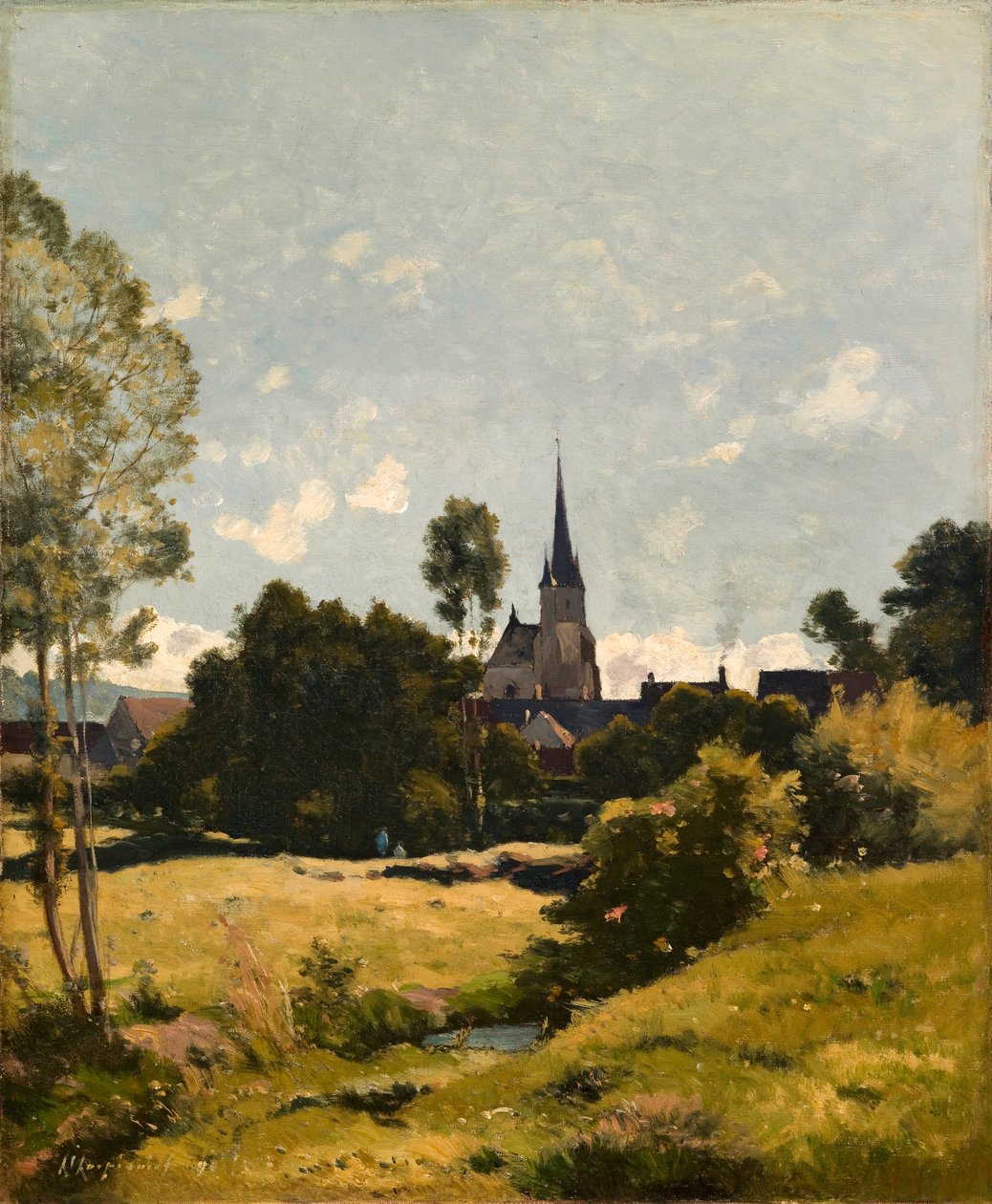 La iglesia del pueblo de Henri-Joseph Harpignies