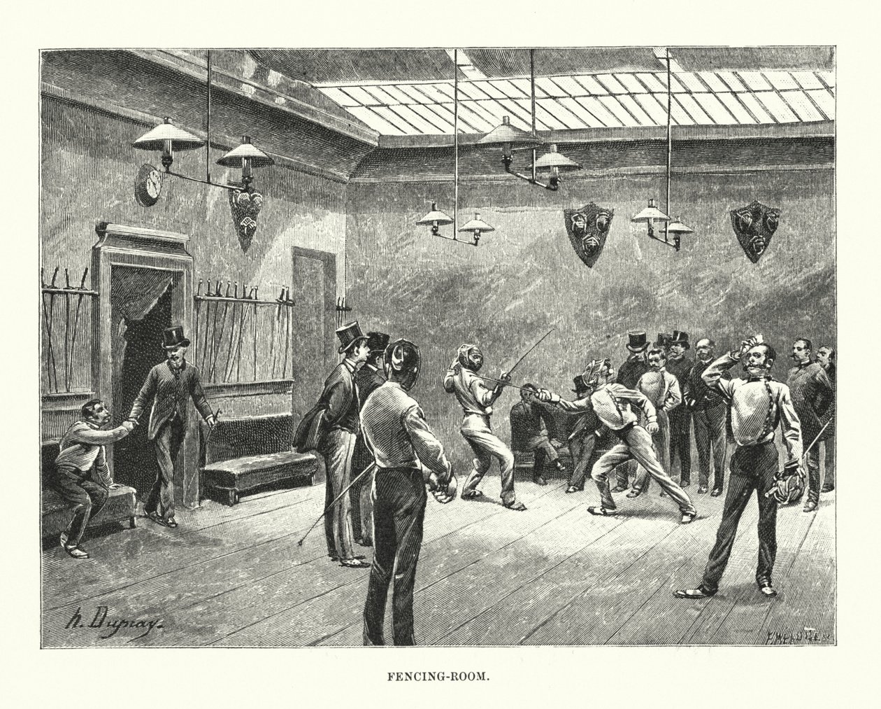 Sala de Esgrima (grabado) de Henri-Louis Dupray