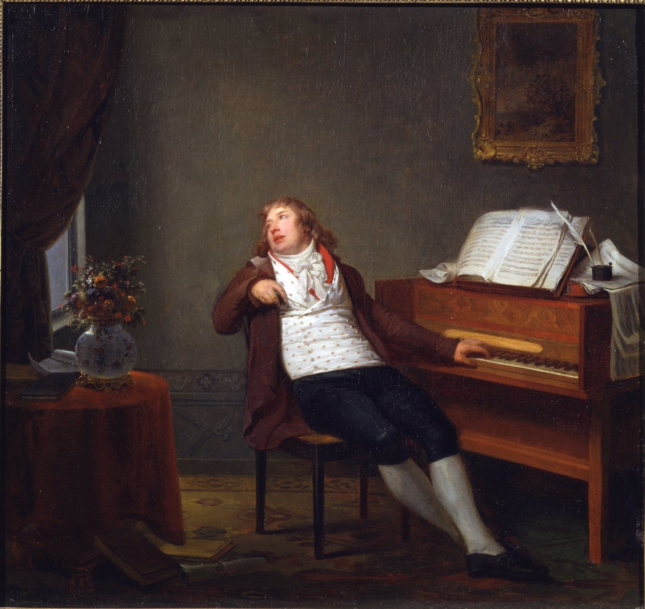 Retrato del pianista y compositor Johann Ladislaus Dussek (1760-1812) por Danloux, Henri-Pierre (1753-1809). Óleo sobre lienzo de Henri Pierre Danloux