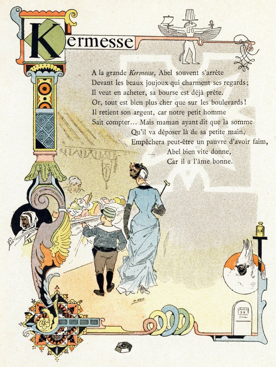Ilustración para "Alfabeto de buenos ejemplos", c.1890 (grabado) de Henri (1858 1924) Gray