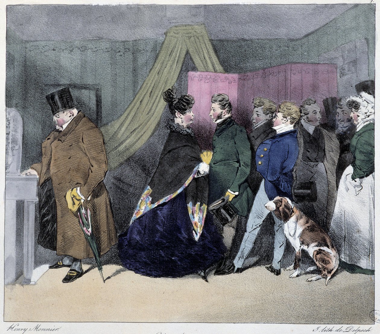 Indiscreción - en "Esquisses parisiennes" por Henri Monnier, ed. Delpech, París de Henri Bonaventure Monnier