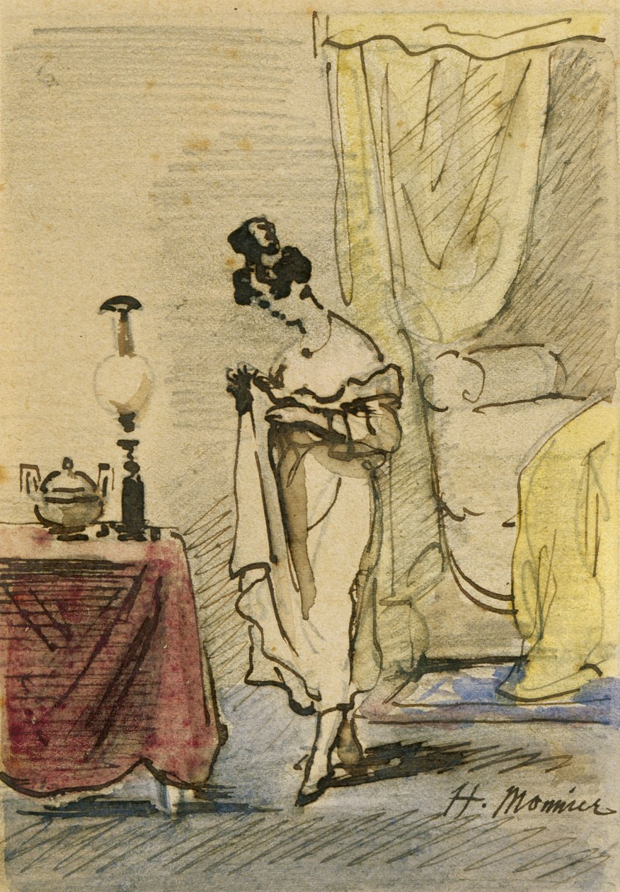 Joven dama en casa de Henri Bonaventure Monnier