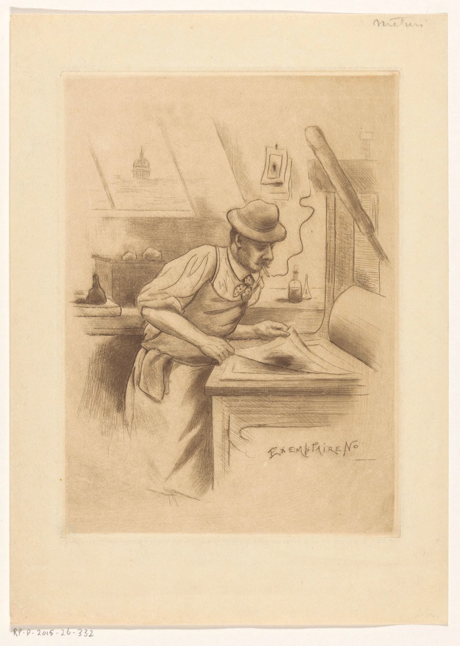 Impresor en su taller de Henri Boutet (possibly)