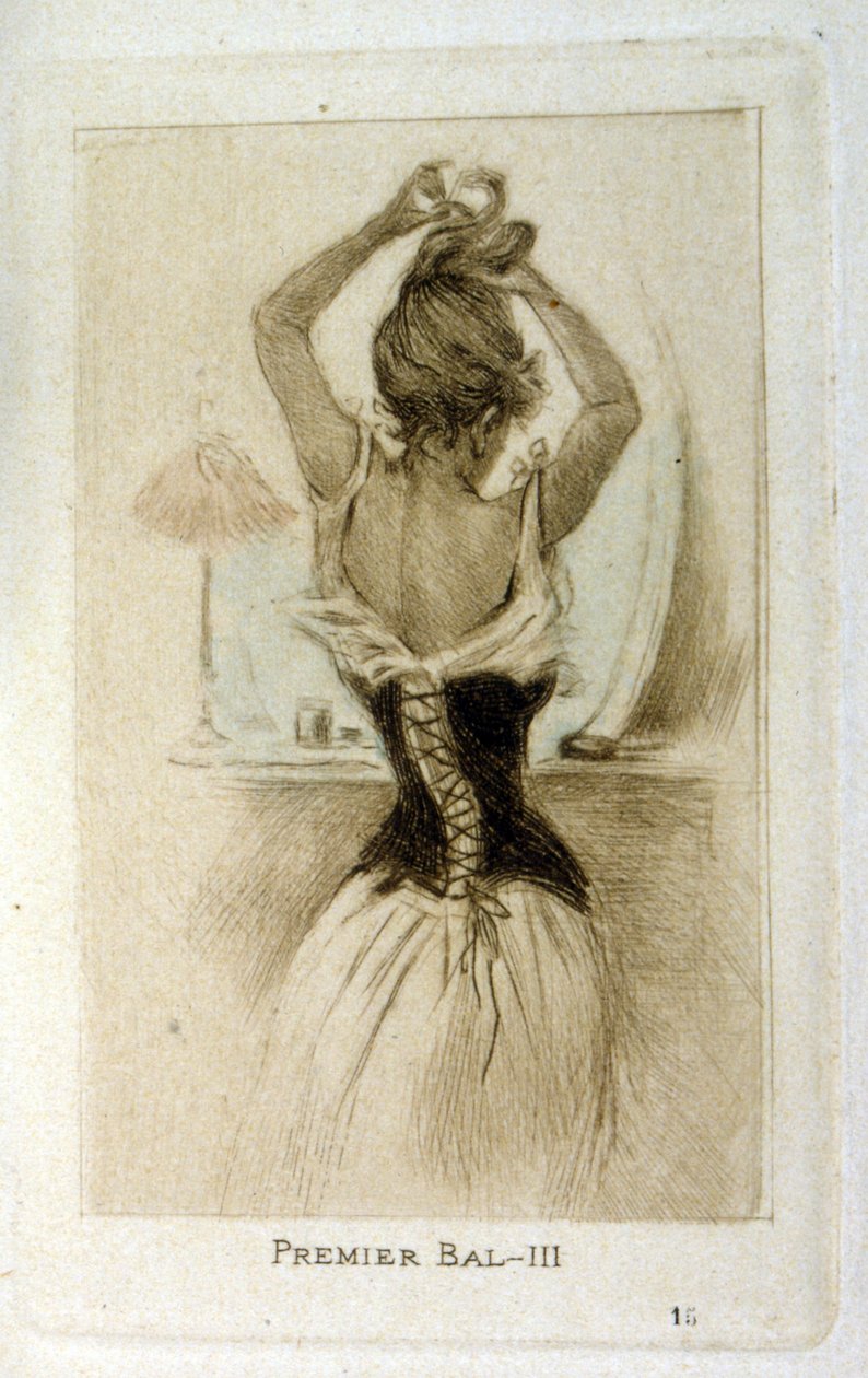 Una mujer preparándose para un baile de Henri Boutet