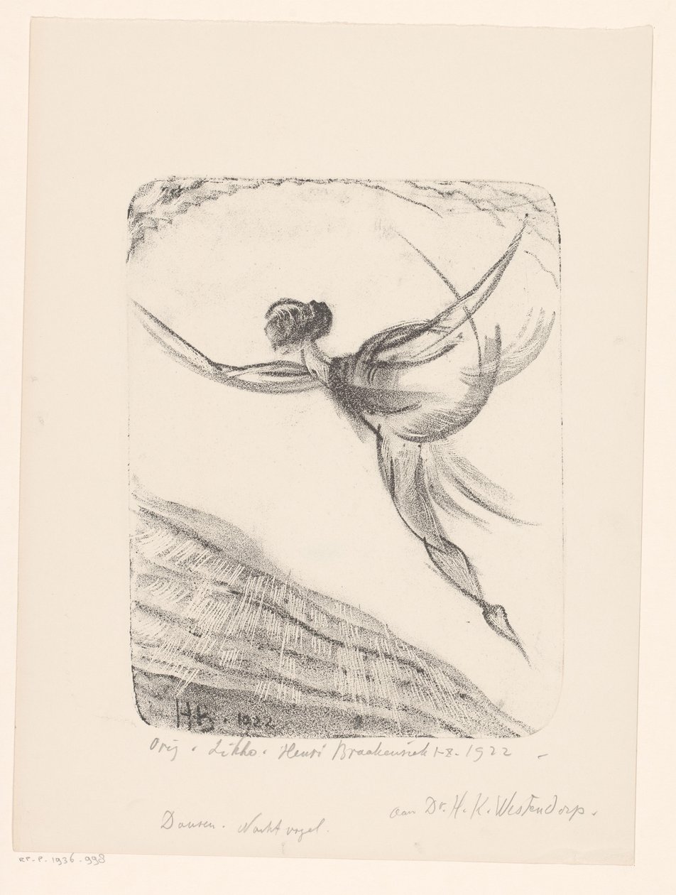 Bailando. Pájaro nocturno (título original del objeto) de Henri Braakensiek (signed by artist)