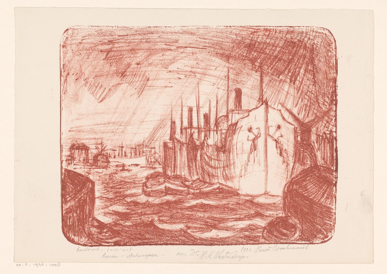 Puerto de Amberes (título original del objeto) de Henri Braakensiek (signed by artist)