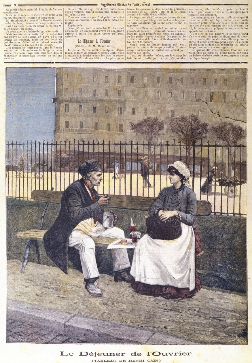 El almuerzo de los trabajadores, de Le Petit Journal, 1891 de Henri Cain