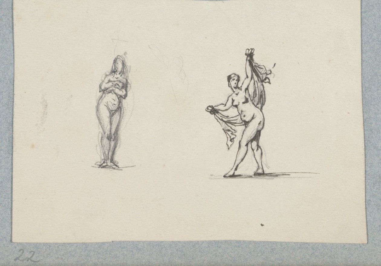 Dos mujeres desnudas, la de la derecha con velo de Henri Cameré