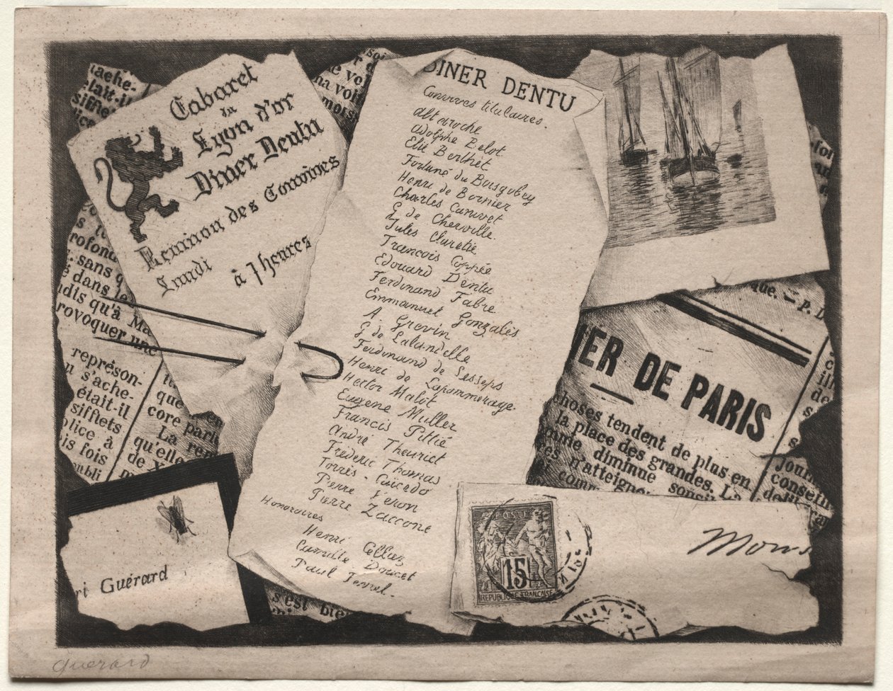 Invitación a cenar, c. 1882 de Henri Charles Guérard
