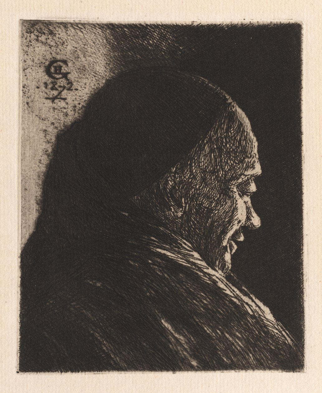 Cabeza de un anciano de Henri Charles Guérard