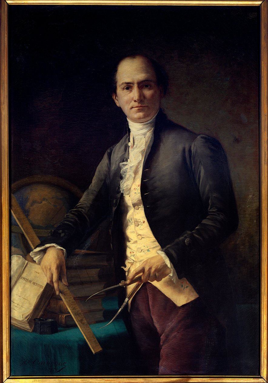 Retrato del astrónomo Jean Baptiste (Jean-Baptiste) Joseph Delambre (1749-1822) - Pintura de Henri Coroenne (1822-1909) - París, Musee De l