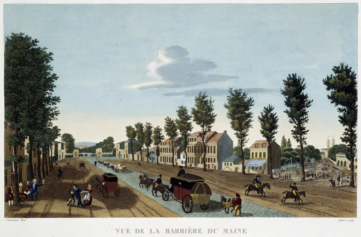 Vista de la Barrera del Maine en Vista de París, circa 1810: Les Barriers de Paris de Courvoisier de Henri Courvoisier Voisin