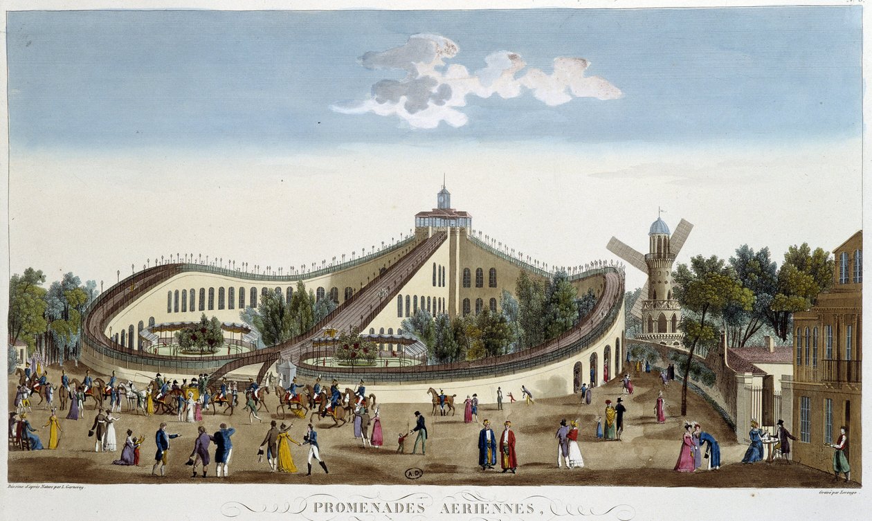 Paseos aéreos, fiesta en honor de Luis XVIII el 2 de agosto de Henri Courvoisier Voisin