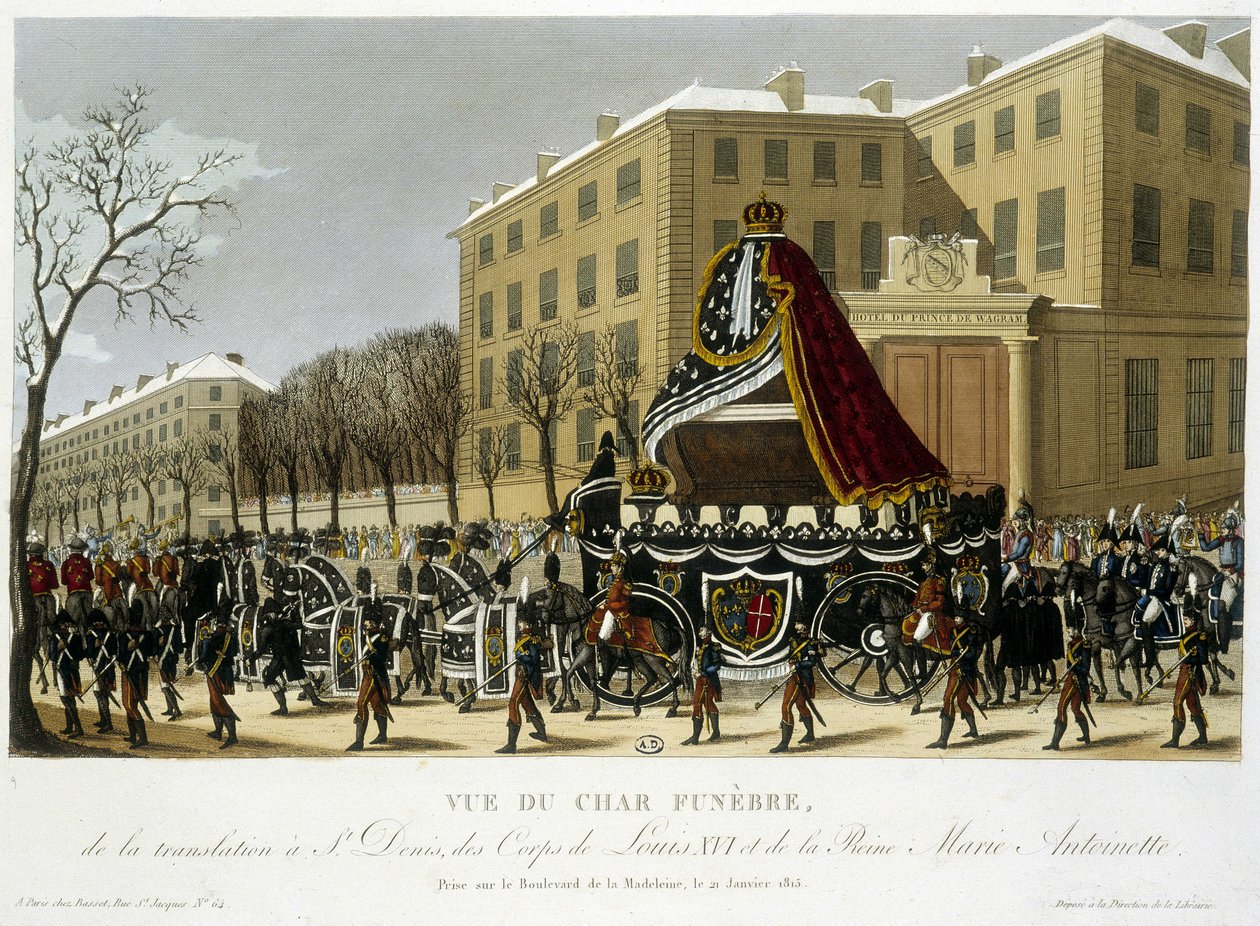 Carro funerario de la traslación de Luis XVI y María Antonieta a Saint Denis el 21 de enero de Henri Courvoisier Voisin