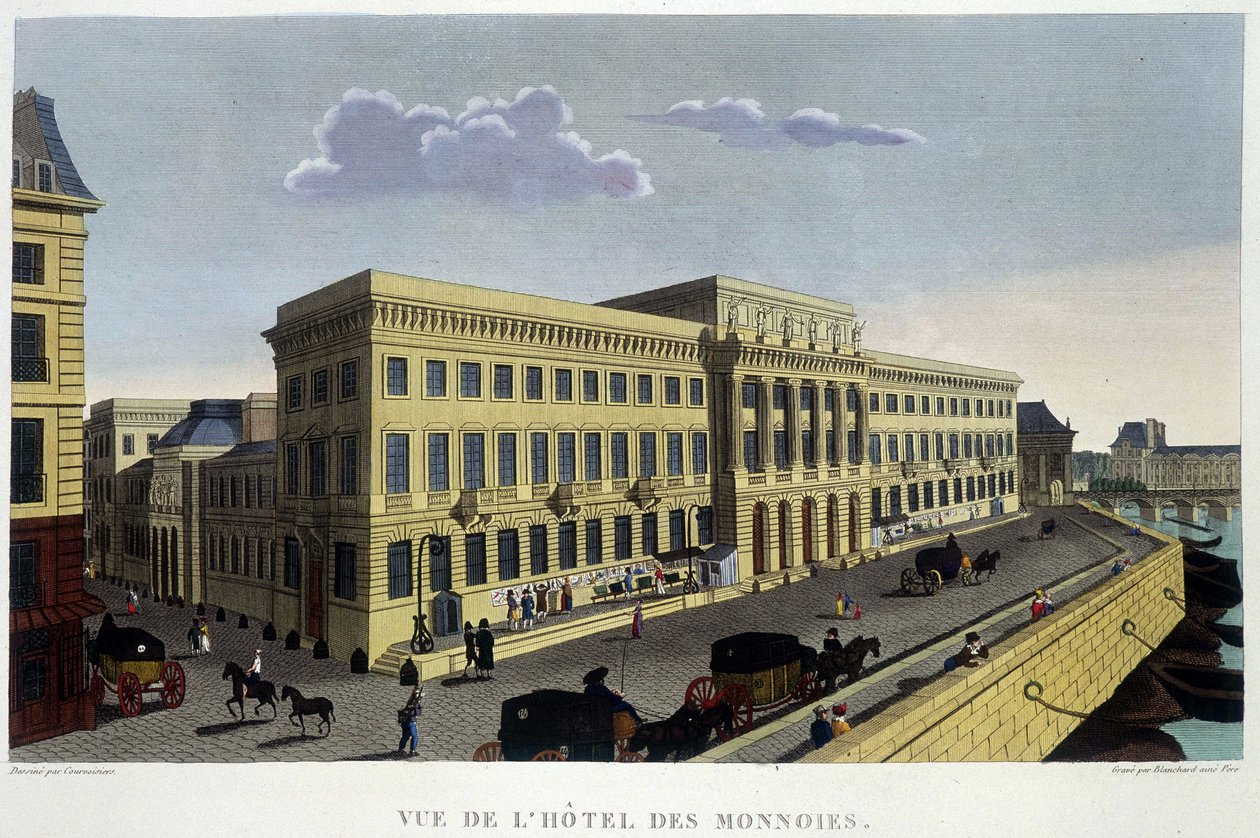 Hôtel des Monnins, alrededor de 1820 en "Vues de Paris" de Courvoisier 1827 de Henri Courvoisier Voisin